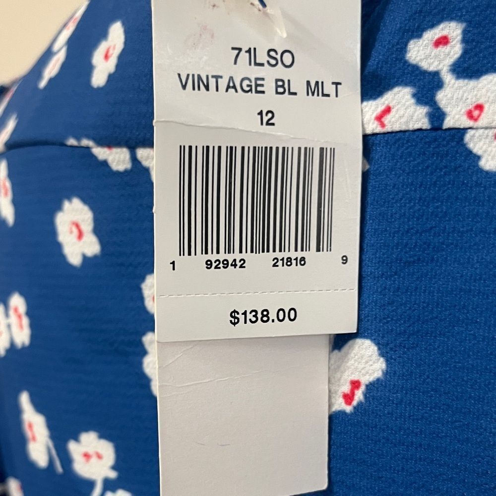 NWT French Connection Floral Blue Wrap Dress Size 12 L Large - Picture 8 of 11